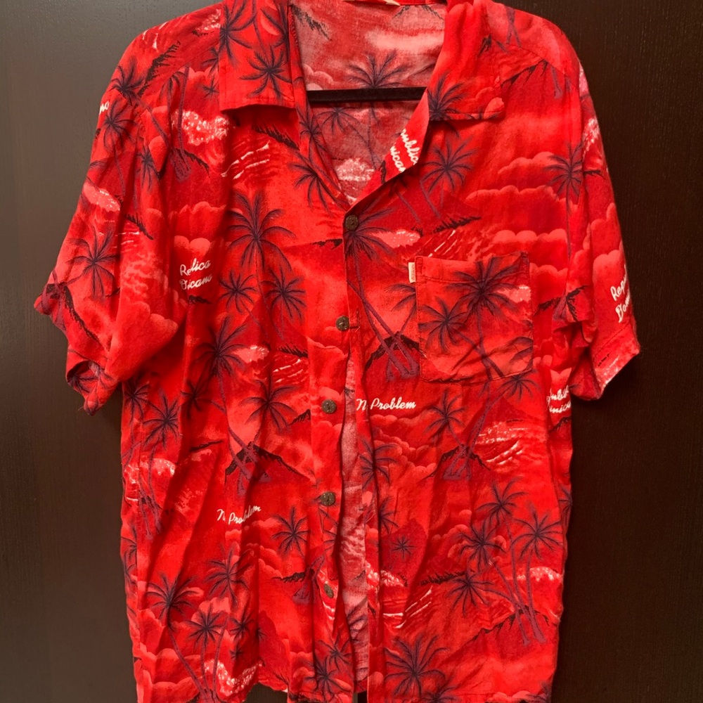 Vintage oversized red Hawaiian shirt
